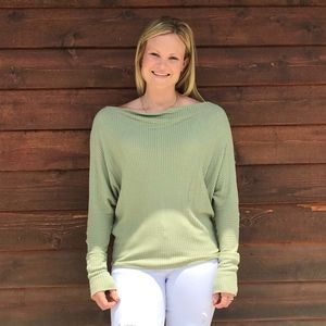 Long Sleeve Waffle Knit